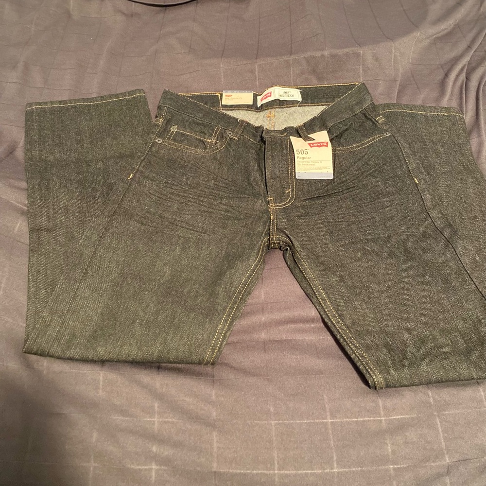 LEVI’S Boy’s 505 Jeans (Dark Denim). 12 Reg. 26*26. NWT